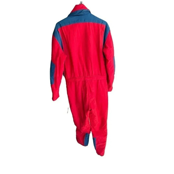 Bogner Red Navy Long Sleeve Front Zipper USA Made Snow Bunting Ski Suit Size 38 - Picture 2 of 12